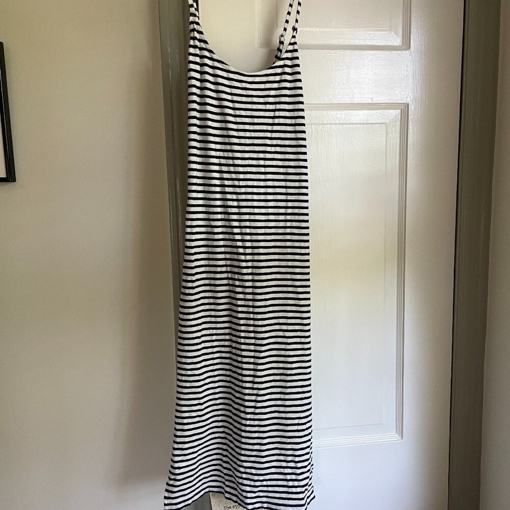 J. Crew Women's Navy and White Striped Strappy Back Tank Dress